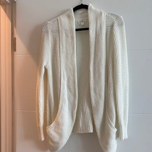 Market & Spruce Open-Front Cream Knit Cardigan